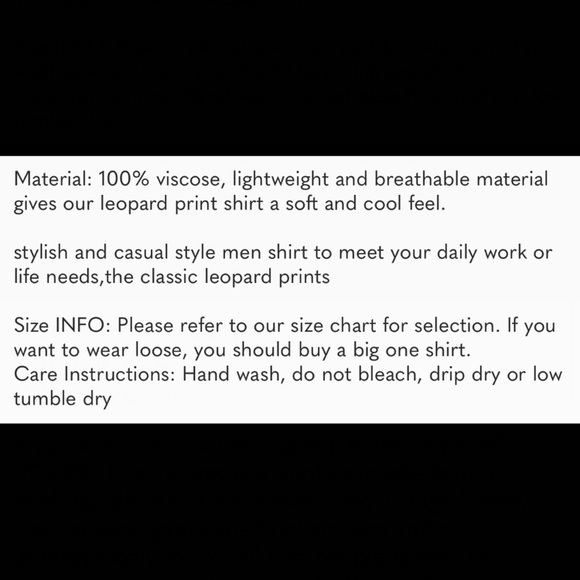 Men Shirt Blue Leopard Print Button Down Stylish - Picture 4 of 5